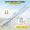 VEVOR Spring Wire and Lock Channel, 6.56ft Spring Lock & U-Channel Bundle for Greenhouse, 50 Packs PE Coated Spring Wire & Aluminum Alloy Channel